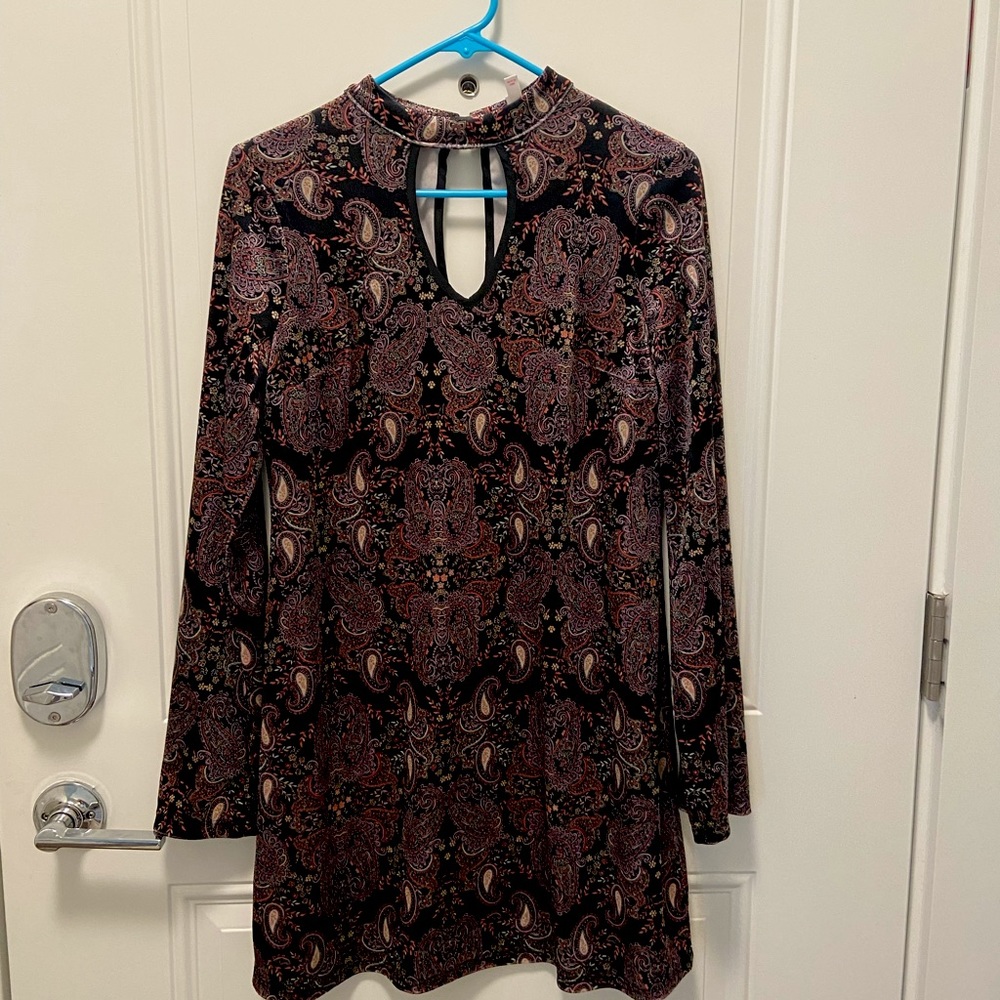 Black Velvet Paisley Dress